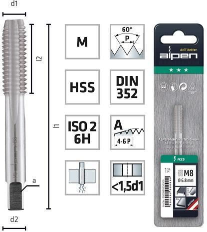 Alpen Swiss Tools 708003001 Κολαούζο HSS