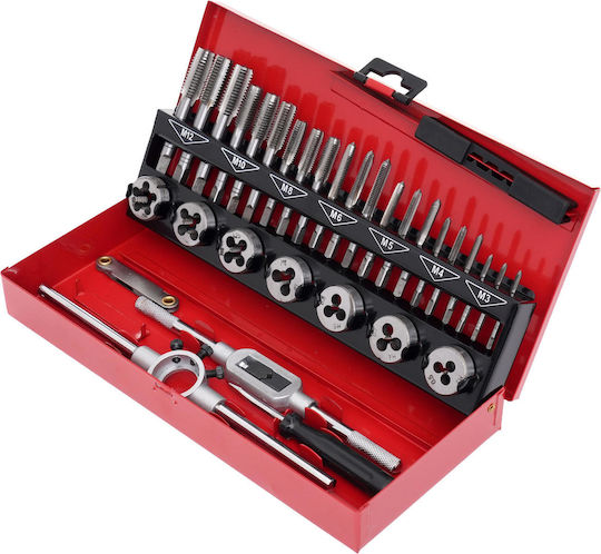 Kraft & Dele KD10090 Hand Taps with Tap Wrench Steel 32pcs