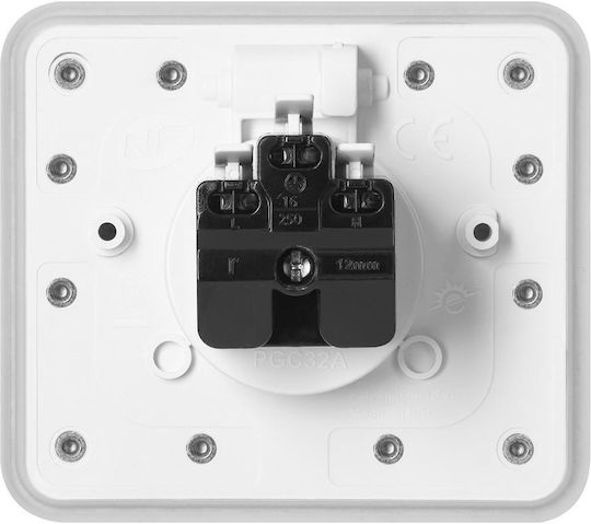 Orno Priză Electrică Simplă Rezistentă La Apă Albă