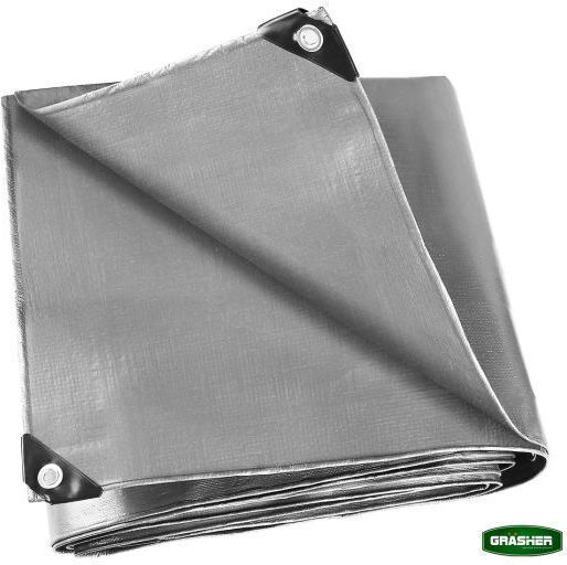 Grasher Αδιάβροχος Μουσαμάς 190gr/m² 6x4μ. Βαρέως Τύπου Γκρι