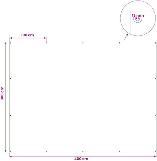 vidaXL Αδιάβροχος Μουσαμάς 90gr/m² 4x3μ. Ελαφρού Τύπου Λευκός