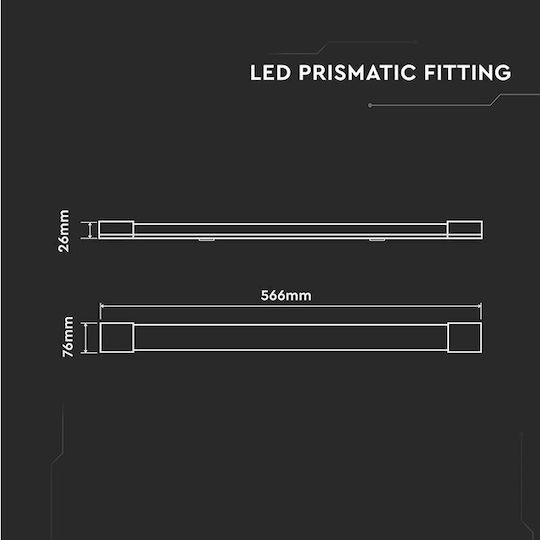 V-TAC LED Kommerzielle lineare Beleuchtung Leuchte Decke 20W Kaltes Weiß 60cm