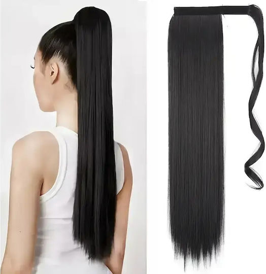 Piese de păr cu Clip în Negru Culoare 55cm