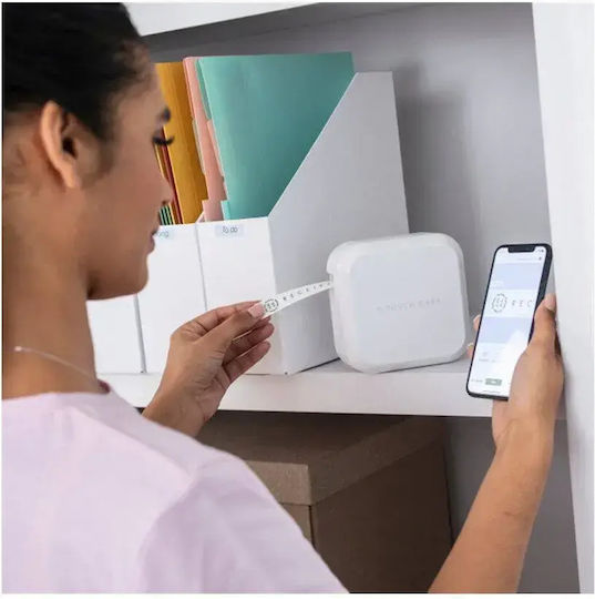 Brother P-touch CUBE Plus PT-P710BT Electronic Handheld Label Maker in White Color