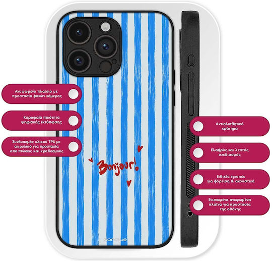 Husă Sonique Stripe Stories Series Realme 16 Pro Plus Bonjour Albastru