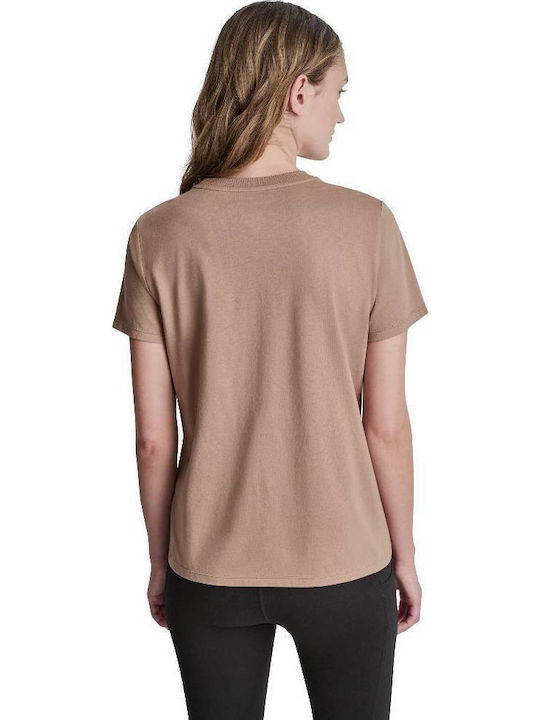 DKNY Logo Logo Women's T-shirt Taupe