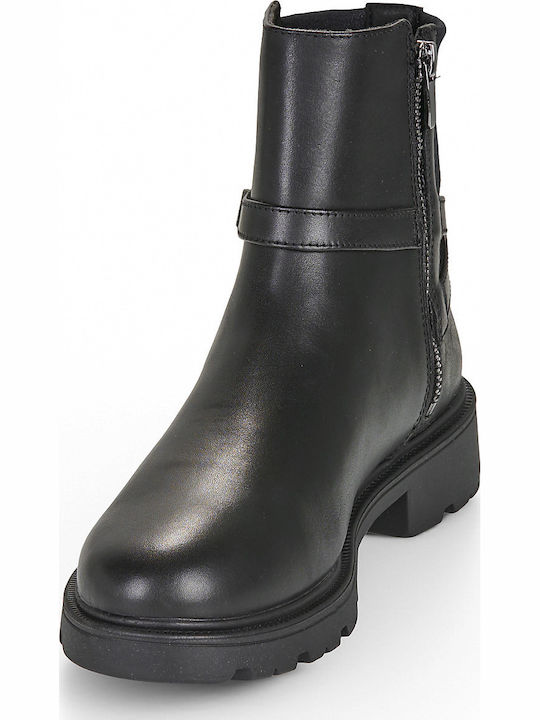 Bay Leather Women's Ankle Boots with Fur Ankle Boots Black