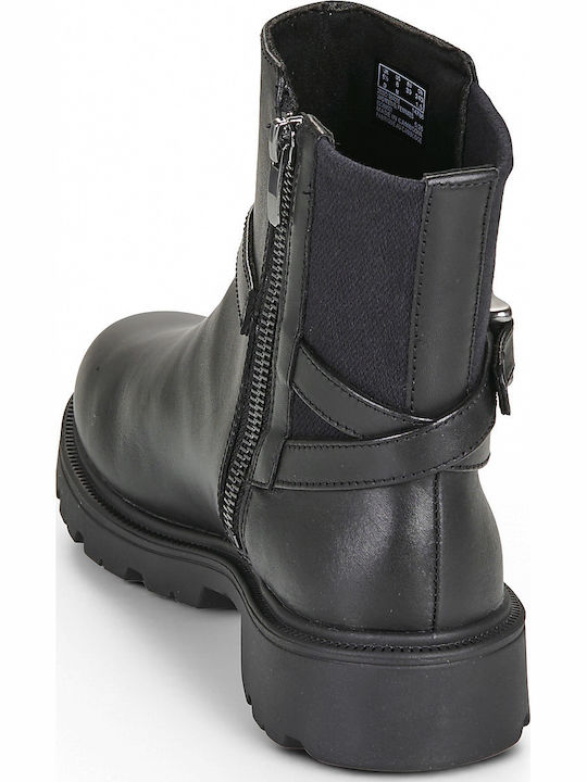 Bay Leather Women's Ankle Boots with Fur Ankle Boots Black