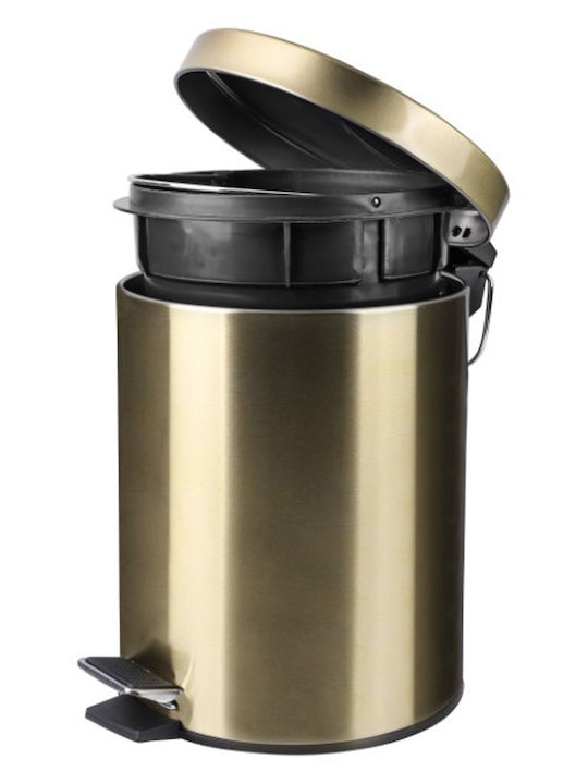 Differnz Inox Καλαθάκι Μπάνιου Soft Close 5lt Χρυσό