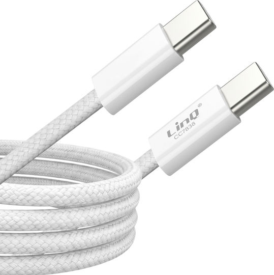Linq USB Typ-C Zu USB Typ-C Kabel PD 60W Schnelles Laden 1m Sim Ejector Inklusive Weiß
