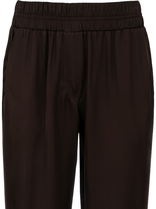 Damen Satin Hose Braun