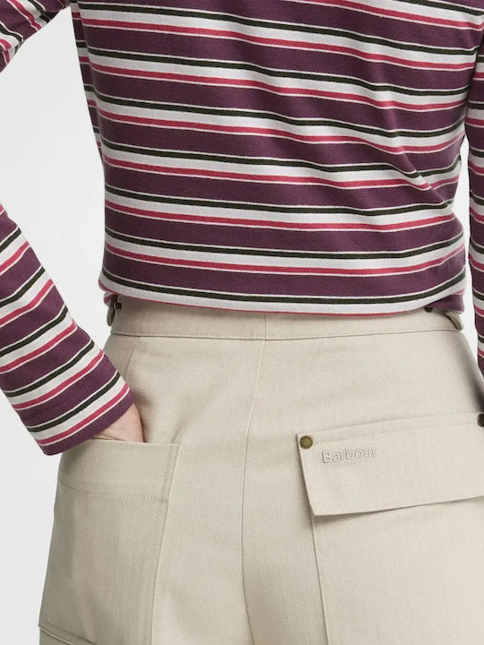Women's High Rise Pantaloons in Relaxed Fit Checked Beige