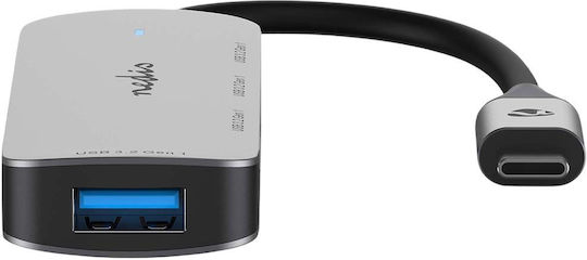 Nedis USB хъб 4 Порта USB 3.2 с USB-C Сив
