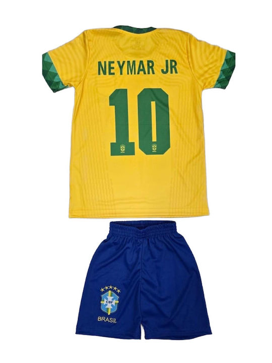 Παιδικό Σετ Ποδοσφαίρου Neymar Jr Εθνική Βραζιλίας 24-25 Κίτρινο Balón De Oro Unisex Παιδικά Ab191