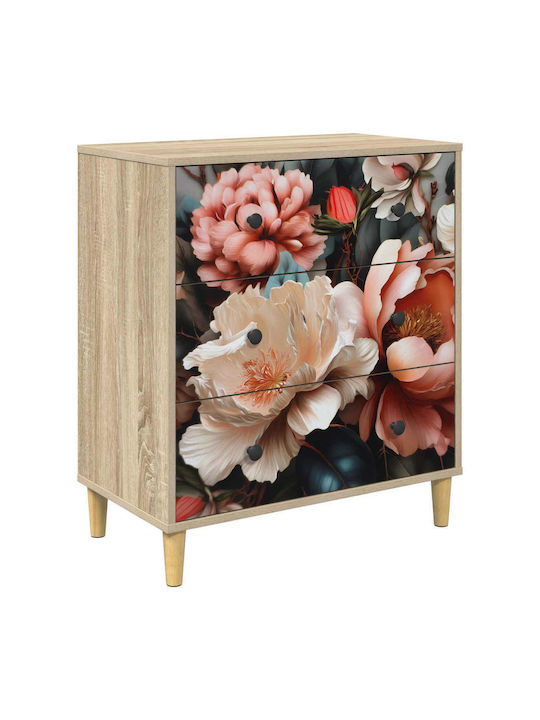 Sideboard Borne Wooden with Drawers Sonoma 66x36.5x75cm