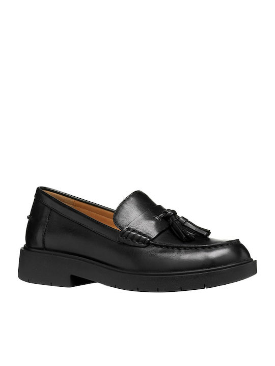 Spherica Leather Women's Loafers in Black Colour