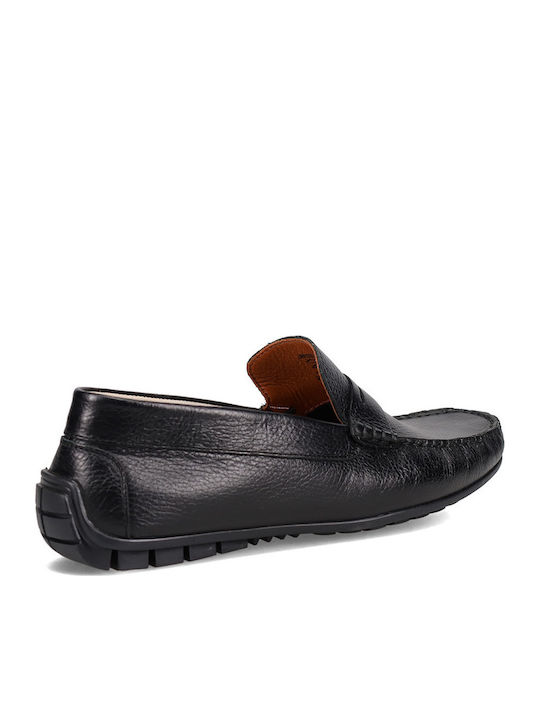 Leather Men's Loafers In Black Colour