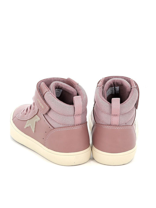 Kids Sneakers High Anatomic with Hoop & Loop Closure Pink
