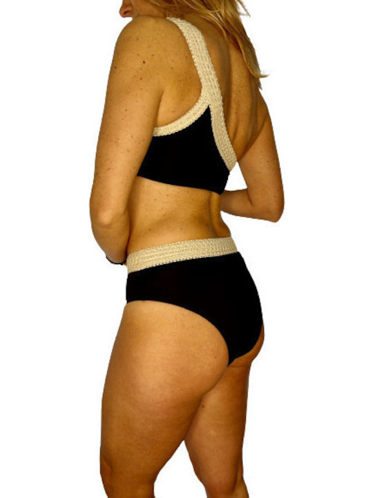 Set Bikini Ψηλόμεσο Μαύρο