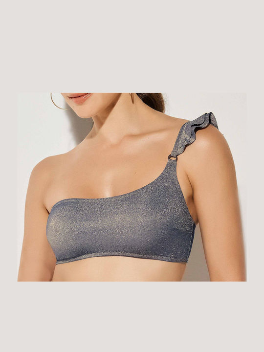 Set Bikini Auriu Albastru