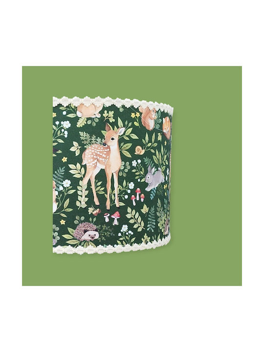 Animals Forest Tischlampen für E27 Fassung mit Grünem Hut und Basis