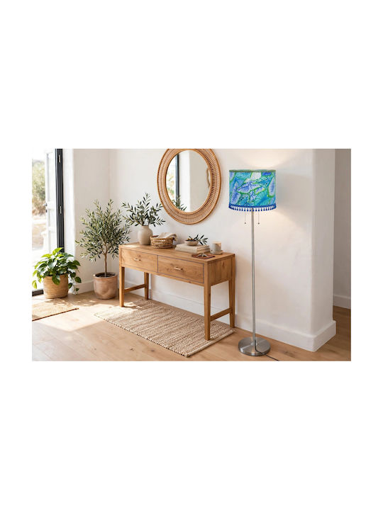 Electric Floor Lamp H35xL1.65cm With Lamp Bulb Base E27 Blue