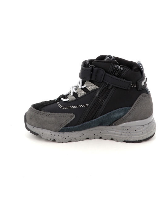 Suede Kids Ankle Boots with Zipper Black