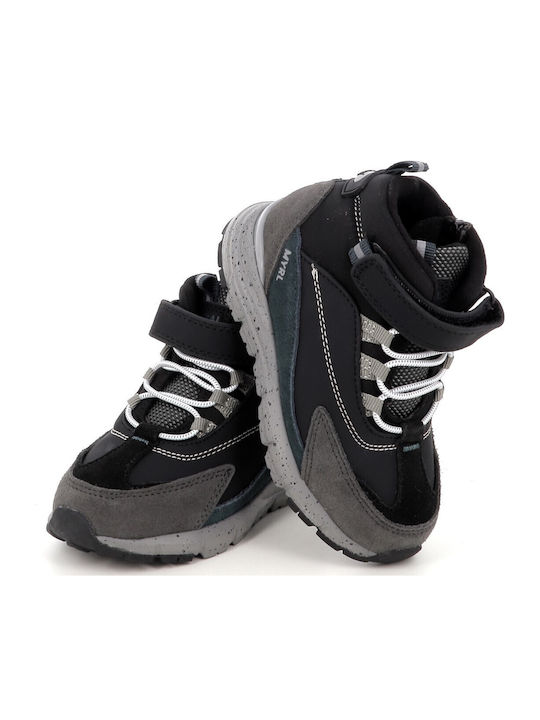 Suede Kids Ankle Boots with Zipper Black