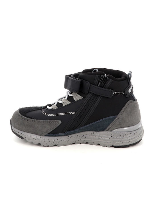 Suede Kids Ankle Boots with Zipper Black