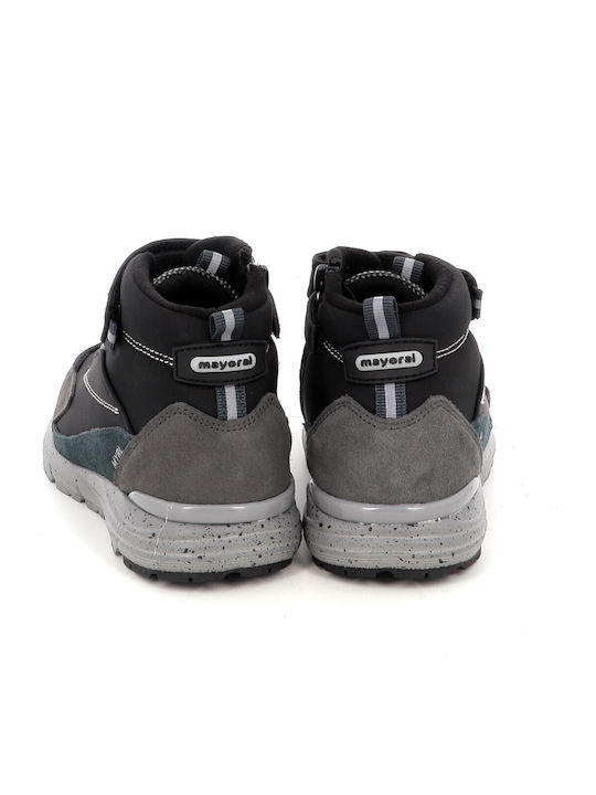 Suede Kids Ankle Boots with Zipper Black