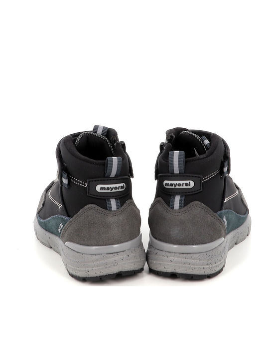 Suede Kids Ankle Boots with Zipper Black