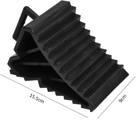 Τάκοι Ρόδας Αυτοκινήτου Πλαστικό Μαύρο 15,5 X 9cm 2 Τεμάχια