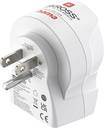 HAMA Adaptor Pentru Prize America Cu 2 Porturi USB