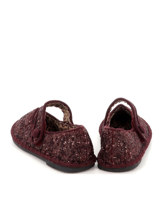 Pantofi și Balerini Pentru Copii Anatomici cu Închidere Hoop & Loop Burgundy