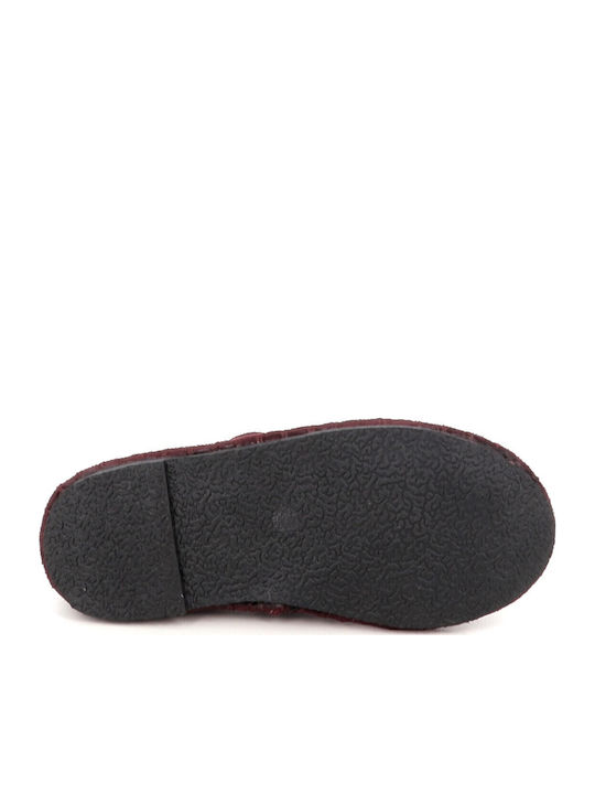 Pantofi și Balerini Pentru Copii Anatomici cu Închidere Hoop & Loop Burgundy