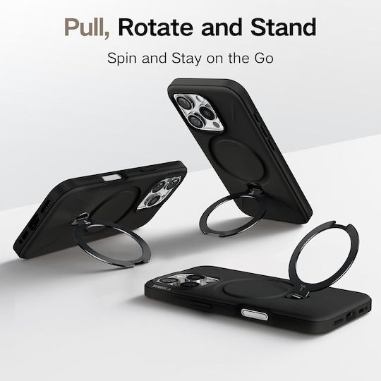 Калъф Torras Ostand Spin Fusion Magsafe с поставка Onyx за iPhone 16 Pro Max