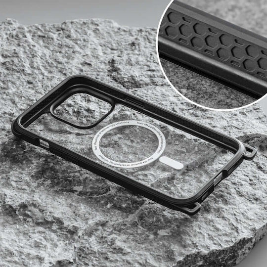 Mageasy Odyssey M With Lanyard Back Cover Silicone with Strap Black (iPhone 15 Pro Max)