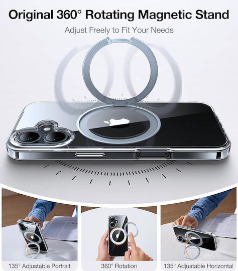 Torras Ostand Back Cover Silicone Transparent (iPhone 16)