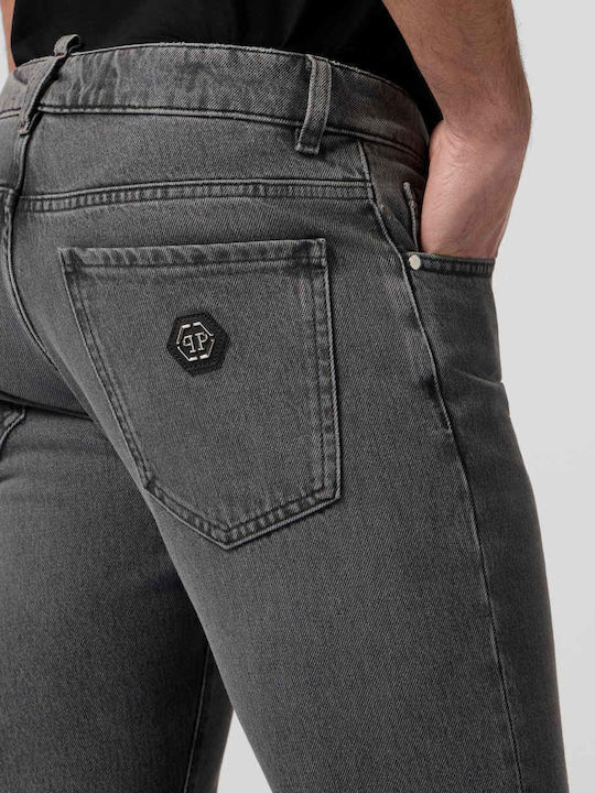 Men's Straight Grey Jeans Pants