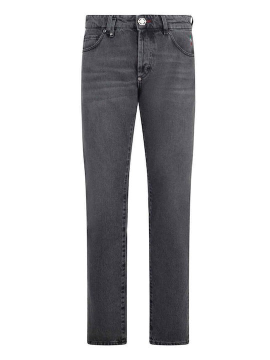 Men's Straight Grey Jeans Pants