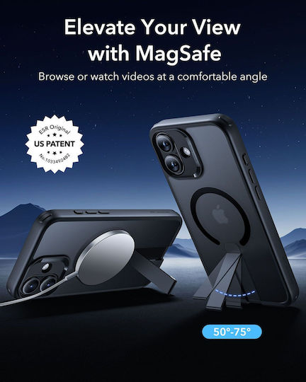 ESR Boost Flickstand Halolock Задна корица Метал / Силикон Черен (iPhone 16)