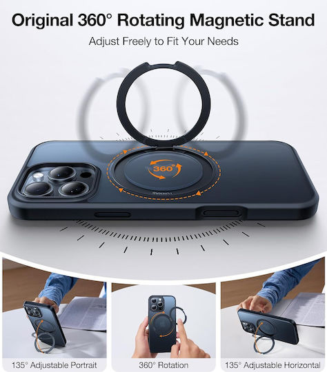Torras Ostand Back Cover Silicon Negru (iPhone 16 Pro Max)