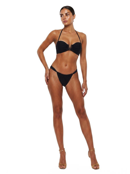 Trägerloses Bikinioberteil B-Cup Mit Polsterung Schwarz