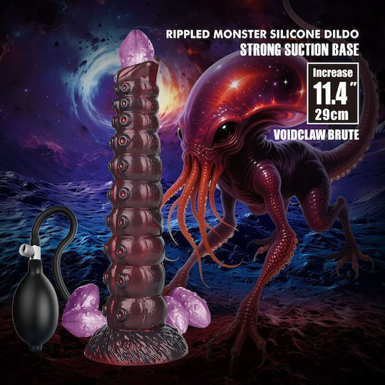 Power Monsters Inflatable Dildo With Suction Cup Purple
