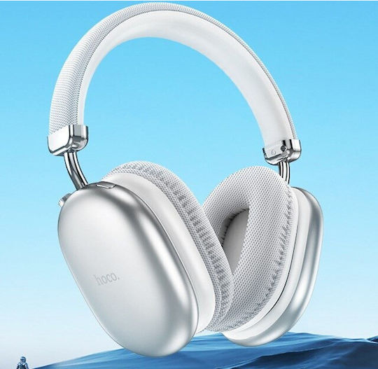 Hoco W35 MAX Ασύρματα / Ενσύρματα Over Ear Ακουστικά με 40 ώρες Λειτουργίας Ασημί