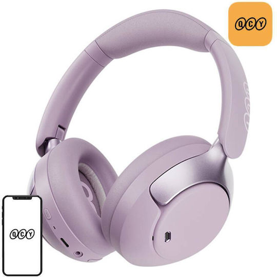 QCY H3 Pro Ασύρματα / Ενσύρματα Over Ear Ακουστικά με 55 ώρες Λειτουργίας Μωβ