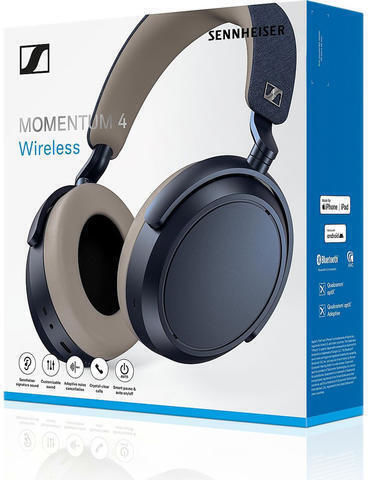Sennheiser Momentum 4 Ασύρματα / Ενσύρματα Over Ear Ακουστικά με 60 ώρες Λειτουργίας και Quick Charge Denim
