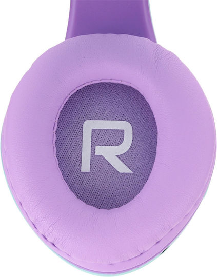 PowerLocus P2 Kids Ασύρματα / Ενσύρματα Παιδικά Over Ear Ακουστικά με Ραδιόφωνο με 20 ώρες Λειτουργίας Blue-Purple