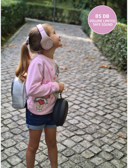PowerLocus P2 Kids Ασύρματα / Ενσύρματα Παιδικά Over Ear Ακουστικά με Ραδιόφωνο με 20 ώρες Λειτουργίας Rose Gold