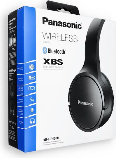 Panasonic RB-HF420BE Ασύρματα / Ενσύρματα On Ear Ακουστικά με 50 ώρες Λειτουργίας και Quick Charge Μαύρα